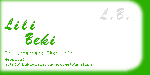 lili beki business card